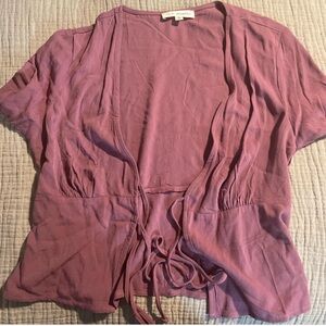 La Hearts Mauve Tie-Front Blouse